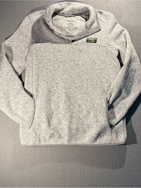 L.L.Bean Gray Heather Snap Pullover Fleece
